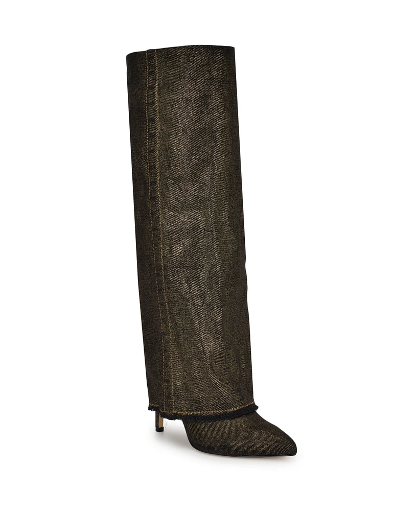 Nine West Women's Rhoree Pointy Toe Stiletto Heel Knee High Boots