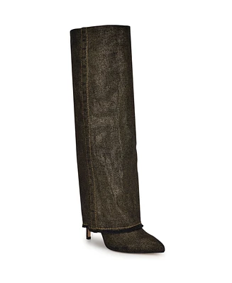 Nine West Women's Rhoree Pointy Toe Stiletto Heel Knee High Boots