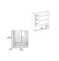 Depot E-shop Tatacoa Mirror Medicine Cabinet, One Open Shelf, Three Interior Shelves