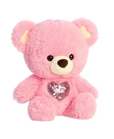 Aurora Large Heart For You Bear Valentine Heartwarming Plush Toy Pink 13"