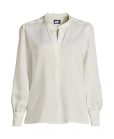 Lands' End Plus Satin Popover Shirt