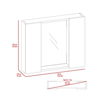 Depot E-Shop Garnet Medicine Double Door Cabinet, One External Shelf