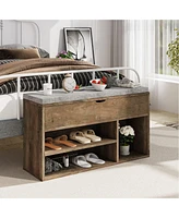 gaomon Storage Bench, Shoe Bench with Cushion