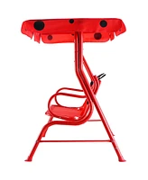 Sugift 2 Person Kids Patio Swing Porch Bench with Canopy