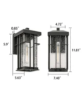 Flynama 1-Light Matte Black Metal not Motion Sensing Outdoor Hardwired Wall Sconce with No Bulbs Included