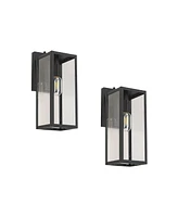 Flynama Dusk to Dawn Sensor Outdoor Wall Lantern Wall Sconce, Waterproof Outdoor Wall Lamps, Outdoor Wall Light, Matte Black