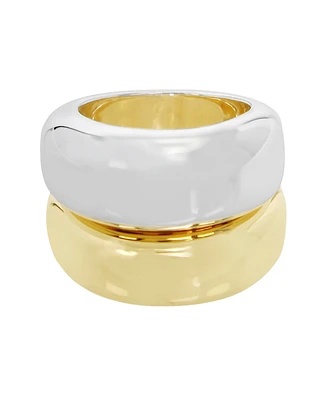 Robert Lee Morris Soho Two Tone Ribbed Statement Band Ring