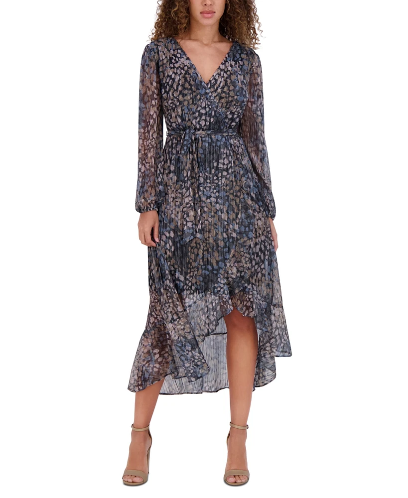 kensie Women's Printed High-Low Midi Dress