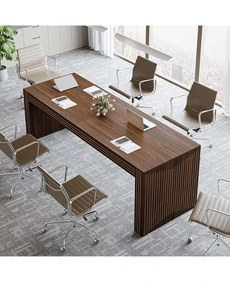 Tribesigns 6.6 ft Conference Table, 78.7" Large Office Meeting Table for 6-8 People, Modern Seminar Meeting Table Desk for Meeting Room, Home Office