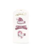 Sweet Wink Girls Pink Christmas Clip Set