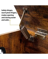 gaomon Storage Chest, Wood Storage Bench with Seating and Safety Hinge, Entryway Bench with Storage
