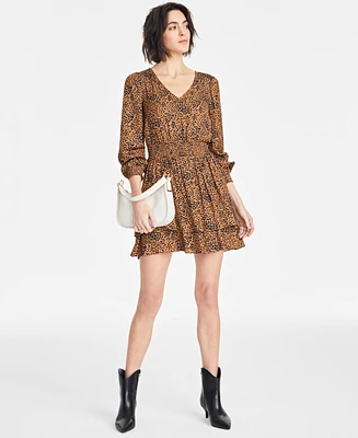 On 34th Women's Printed Smocked-Waist Tiered Mini Dress, Exclusively at Macy's