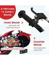 Hongge 16/18 Inch Kids Bike Adjustable with Storage Basket and Double Brake for 4-8 Years Old