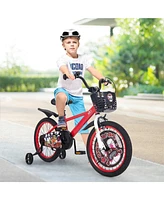 Hongge 16/18 Inch Kids Bike Adjustable with Storage Basket and Double Brake for 4-8 Years Old