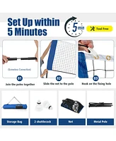 Hongge 14 ft Adjustable Badminton Net Stand with Portable Carry Bag