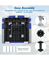 Givimo High Back Folding Boat Seats with Blue White Sponge Cushion and Flexible Hinges