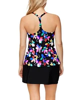 Island Escape Womens Printed Underwire Tankini Top High Waist Tummy Control Swim Skirt Exclusively At Macys