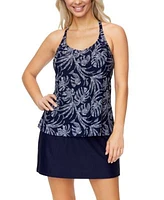 Island Escape Womens Printed Underwire Tankini Top High Waist Tummy Control Swim Skirt Exclusively At Macys