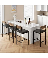 gaomon Bar stools Set of 4, 37.4" Counter Height Modern Barstool with Back,Pub Chair (Grey)