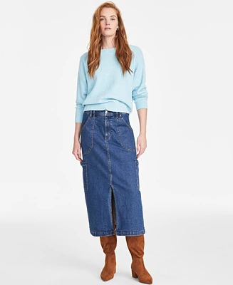 On 34th Women's Denim Relaxed-Fit Cargo Skirt, Exclusively at Macy's