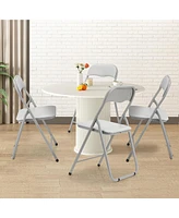 gaomon Folding Chairs 2 Pack with Cushion, Outdoor & Indoor Event Portable Metal Folding Chairs,Grey