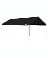 Caravan Canopy Domain 10 x 20 Foot Straight Leg Instant Canopy Tent Set, Black