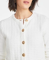 On 34th Women's Textured Relaxed-Fit Cardigan, Exclusively at Macy's