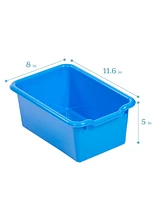 ECR4Kids 10 Cubby Tray Cabinet with Scoop Front Storage Bins, 5x2, Natural, Contemporary
