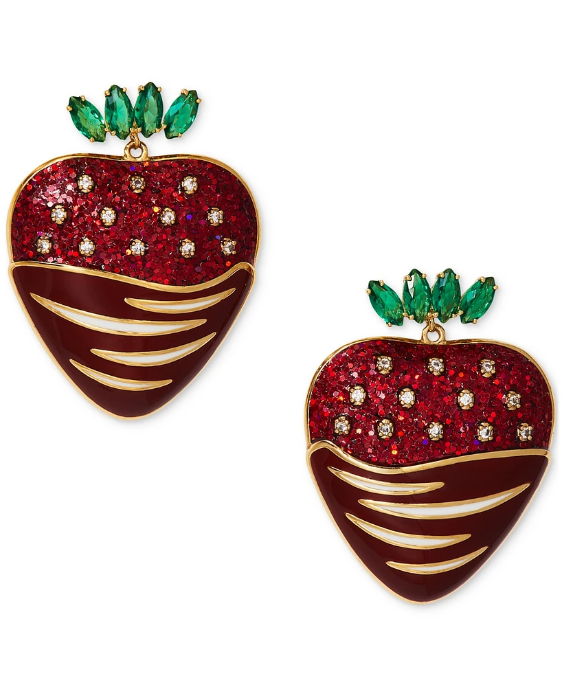 Ajoa by Nadri 18k Gold-Plated Mixed Stone Chocolate-Covered Strawberry Drop Earrings