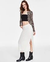 Self Esteem Juniors' Lace Pull-On Midi Skirt