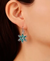 2028 Crystal Flower Drop Earrings