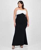 City Studios Plus Bow-Back Sleeveless Gown