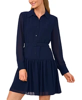 CeCe Women's Drop-Waist Pleated Shirtdress