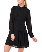 CeCe Women's Drop-Waist Pleated Shirtdress