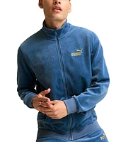 Puma Men's Minimal Gold-Tone Logo Velour Track Jacket