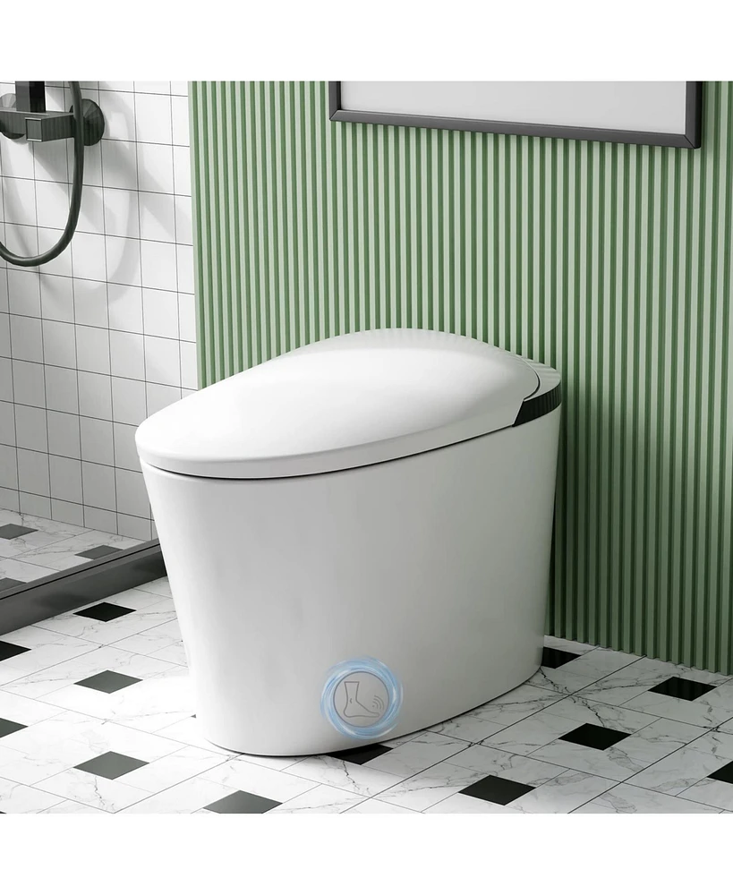 gaomon Smart Toilet, Auto Flush Smart Toilet, Modern Toilet for Bathroom, Elongated Smart Tankless Toilet with Heated Seat, Foot Sensor Operation, Aut