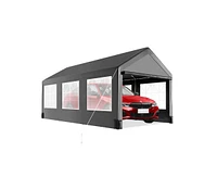 gaomon 12'x20' Larger Carport with 6 Roll-up Ventilation Windows, Quick and Easy Setup