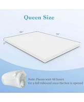 Costway 3" Gel-Infused Memory Foam Mattress Topper with Removable & Washable Cover
