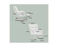 Modern Nursery Rocking Chair, Upholstered Glider Chair with High Backrest