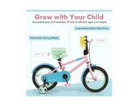 Hongge Kids Bike with Adjustable Handlebar and Saddle Pink