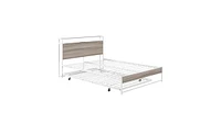 Slickblue Metal Platform Bed Frame with Trundle, Usb Ports, and Slat Support for Space-Saving Sleep Solutions