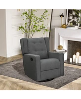 Streamdale Furniture Wingback swivel recliner chair glider rocking chair for Nursery with Button Tufted, Padded Single Home Theater Seater for Living