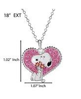 Peanuts Snoopy Heart Flowers Valentine's Day Pendant