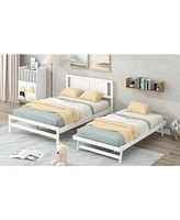 Slickblue Platform Bed with Adjustable Trundle for Versatile Sleep Solutions and Space Efficiency
