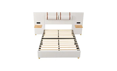 Slickblue Platform Bed with Two Outlets and Usb Charging Ports on Both Sides for Ultimate Convenience