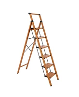 Flynama 5 Step Ladder, 5 Step Stool Folding Step Stool with Handrails, Sturdy Step Stool for Adult, Gorilla Ladders 500LBS Capacity Sturdy& Portable L