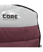 Core Padded Hard Arm Chair w/ Storage Pockets & Carry Bag, 300lb Capacity, Wine