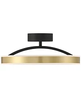 Possini Euro Design Eliza 16"W Matte Black Antique Brass Led Ring Ceiling Light