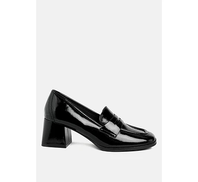 London Rag Umdoni Penny Strap Block Heel Loafers