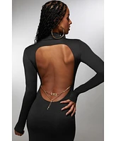 Bebe x Ciara Open Back Chain Maxi Dress